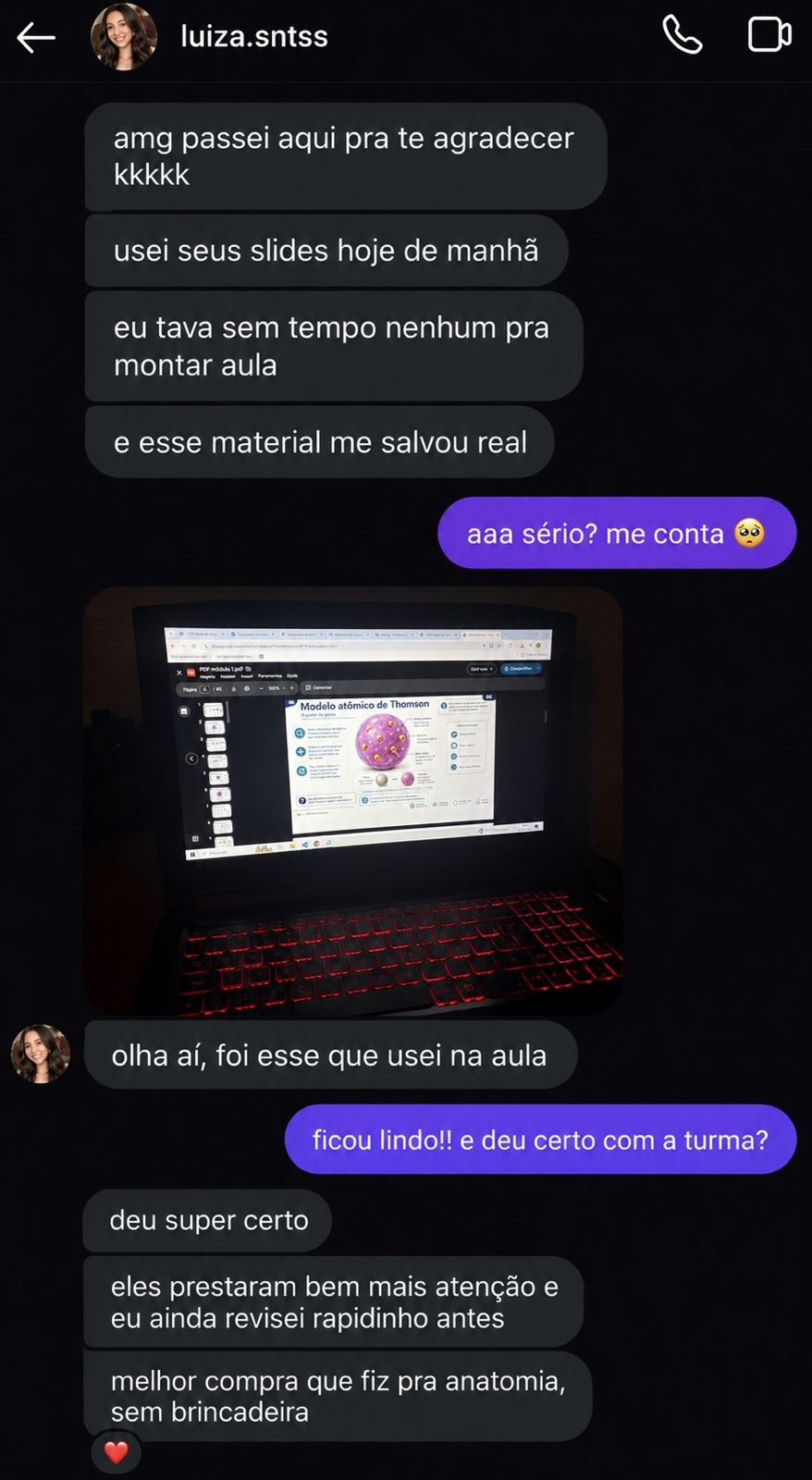 Depoimento de professor(a)